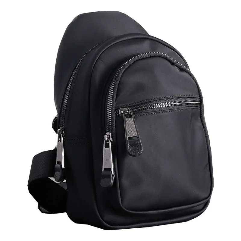Crossbody Nylon Bag Black Small Sling Bag for Men Chest Bags for Men Cross Body Chest Bag