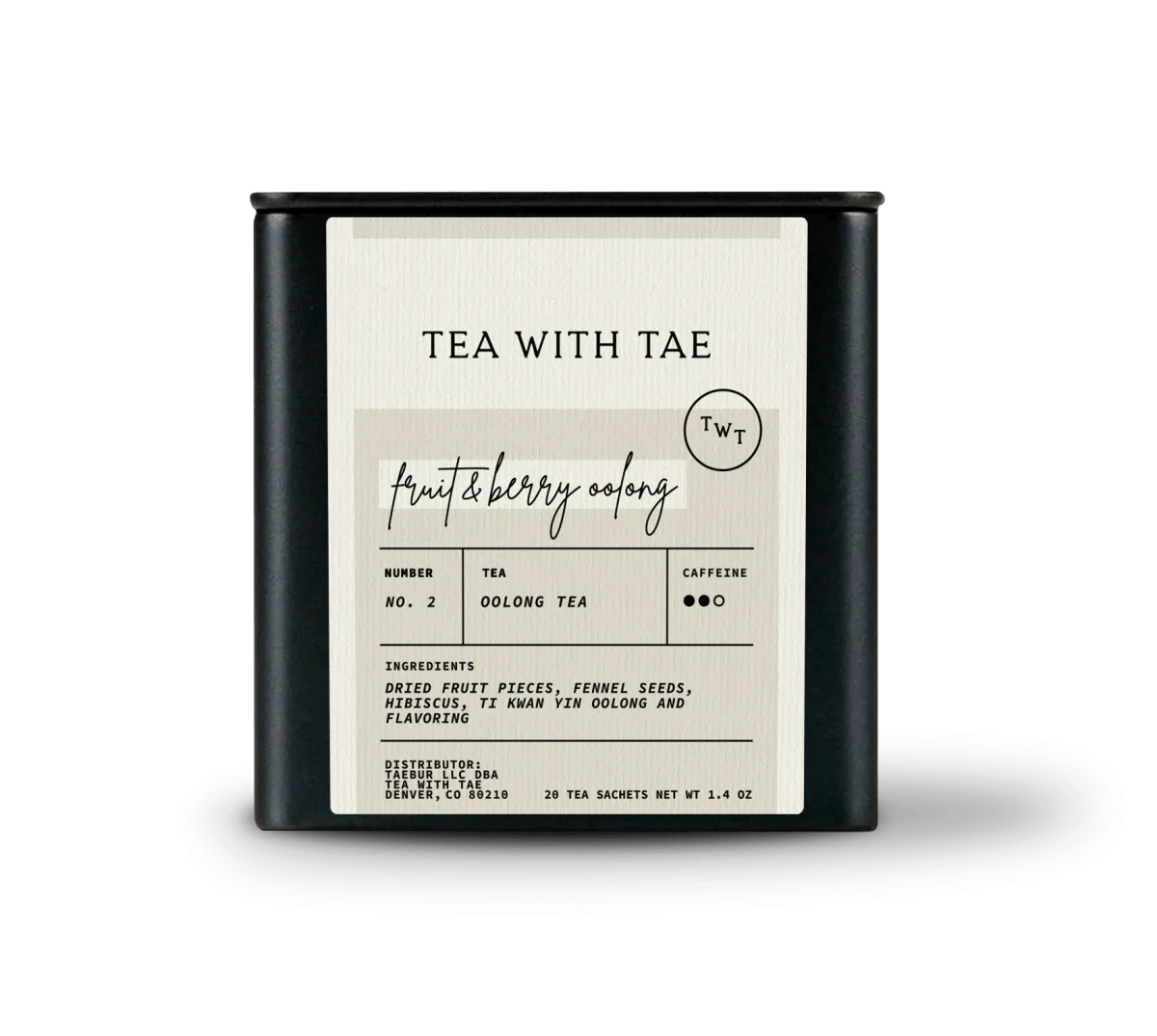 Custom Large Tea Tin (20 pyramid tea bags)