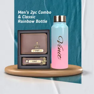 Customized Men's 3 Pcs Combo with Classic Bottle - Brown