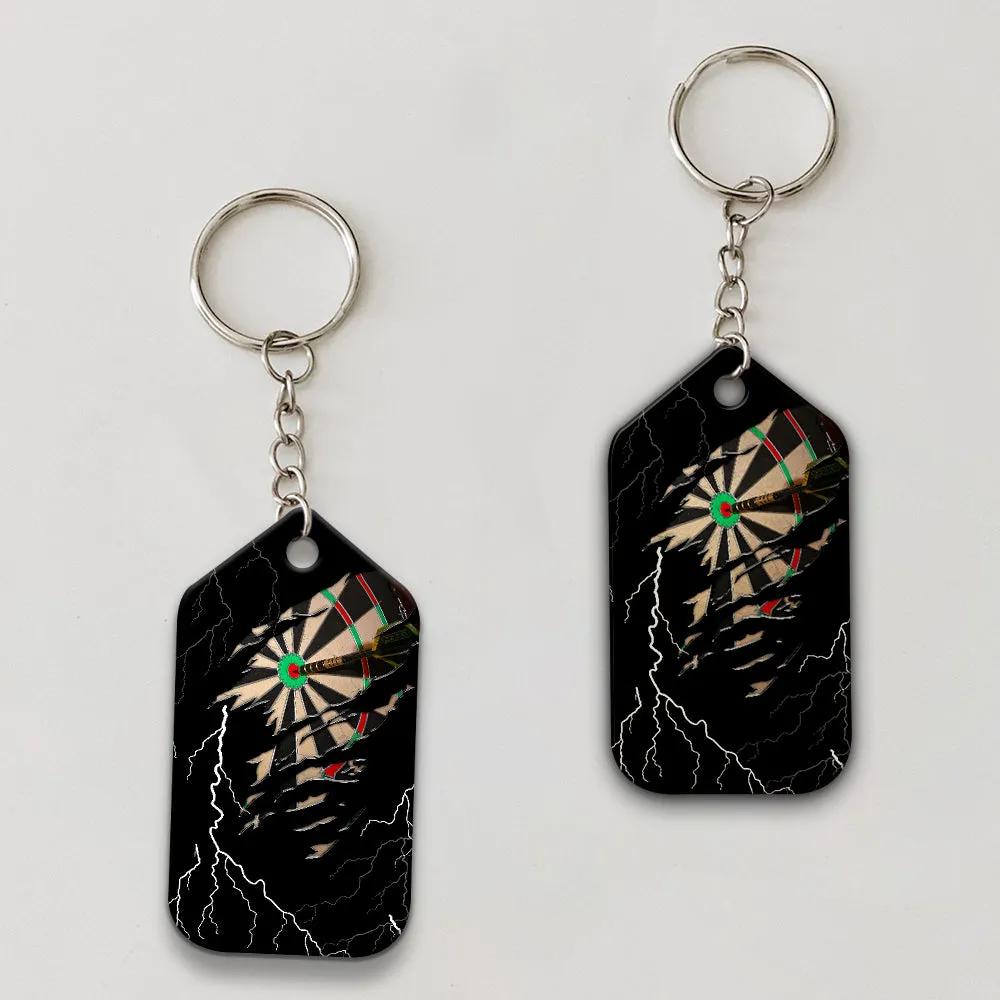 Darts Paint Splash Personalized Name Viking And Darts Keychain For Dart Team Player