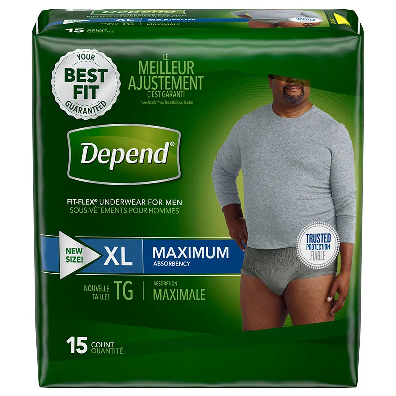Depend Fit-Flex Underwear for Men Maximum Absorbency