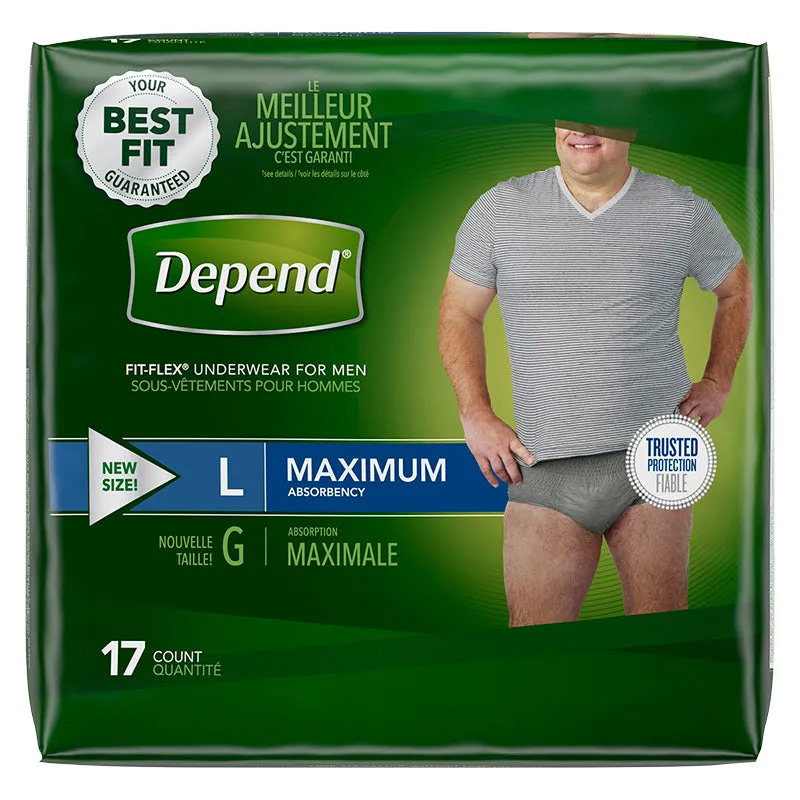 Depend Fit-Flex Underwear for Men Maximum Absorbency