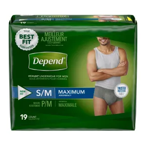 Depend Fit-Flex Underwear for Men Maximum Absorbency