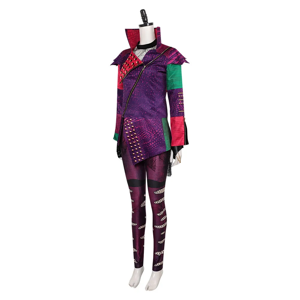 Descendants Movie Character Mal Daughter of Maleficent Cosplay Costume Outfits Halloween Carnival Suit