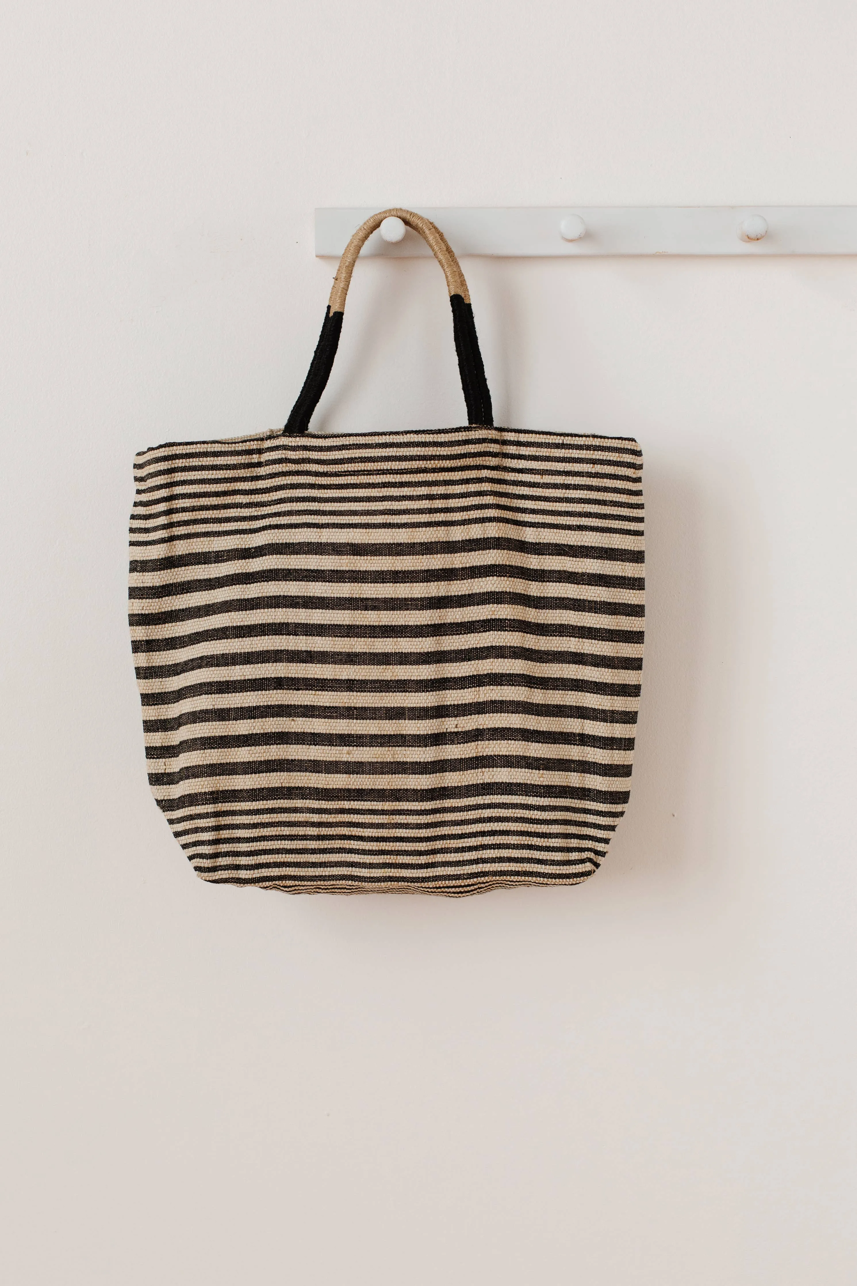 Dewey Reusable Tote Bag - Black Stripe