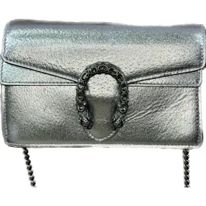 Dionysus Super Mini Bag - Silver Lame leather