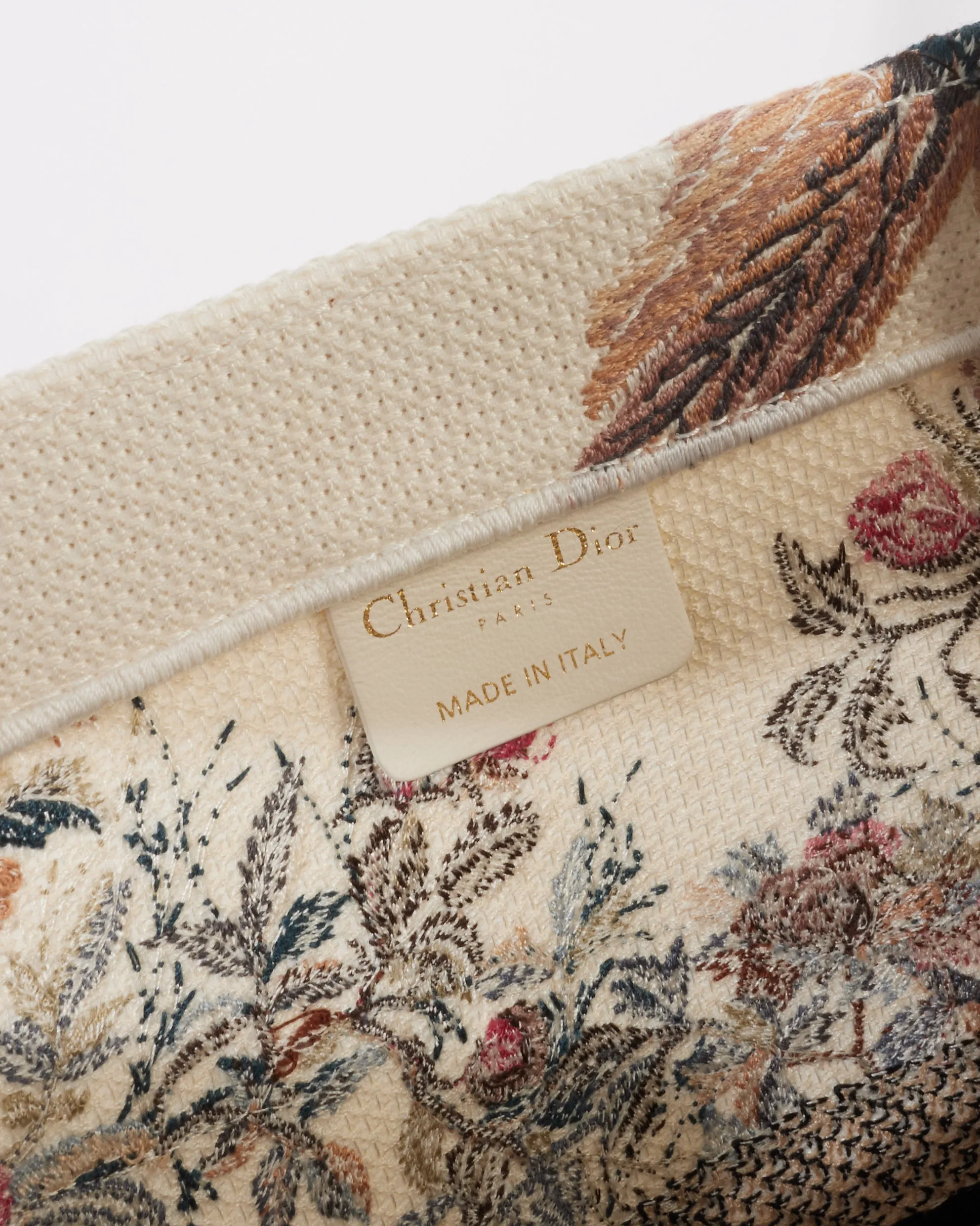 Dior White Canvas "Jardin D'Hiver" Large Book Tote