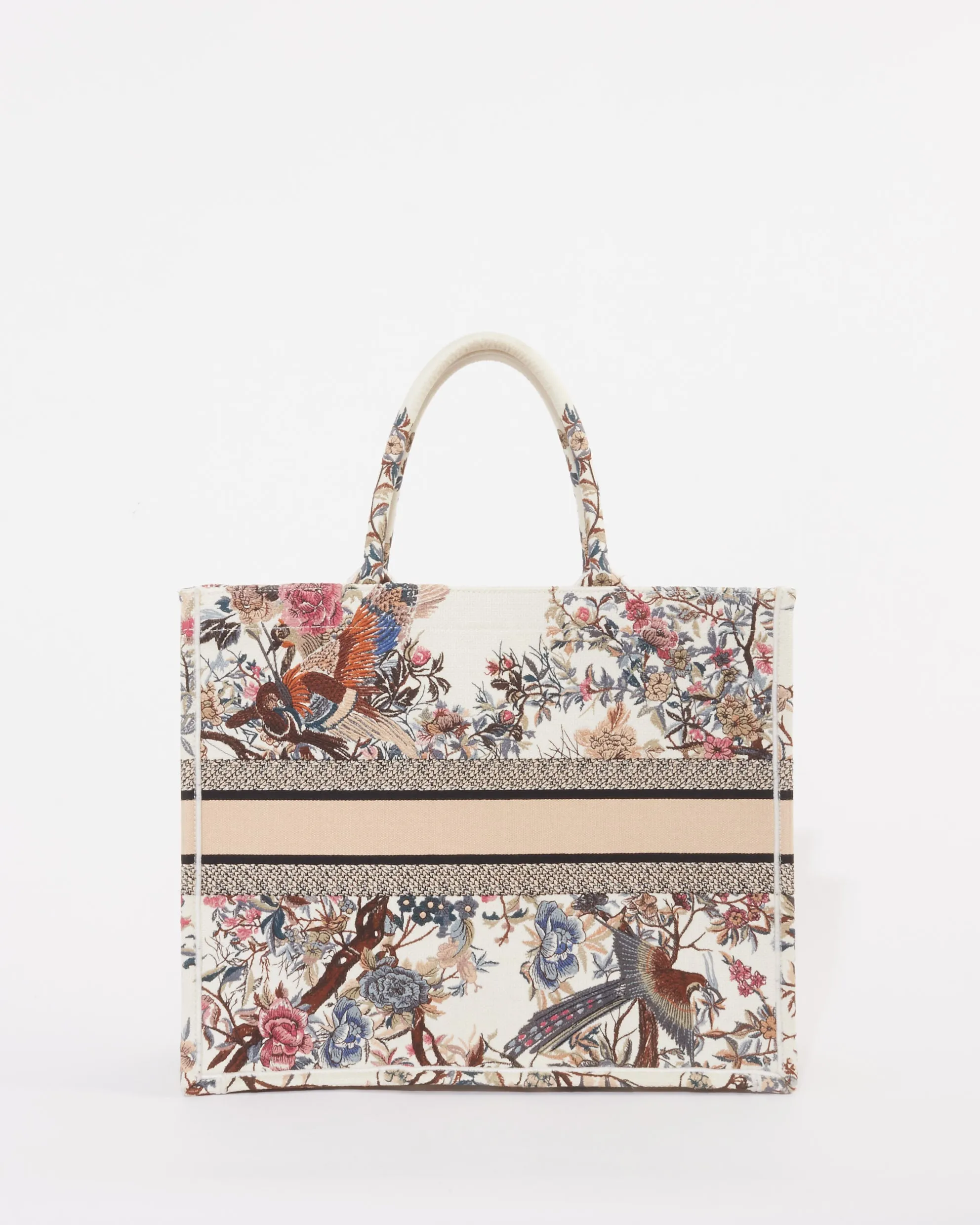 Dior White Canvas "Jardin D'Hiver" Large Book Tote