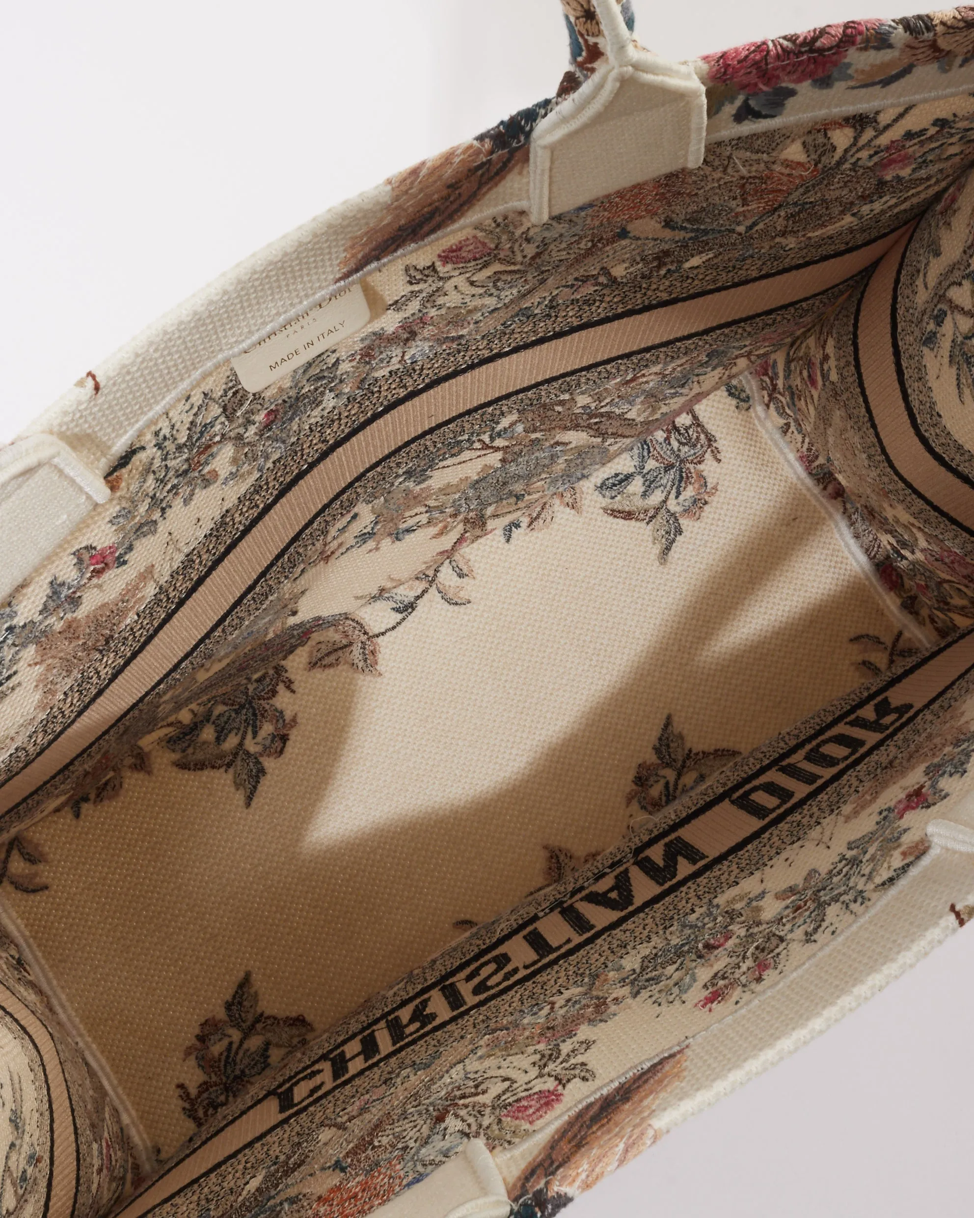 Dior White Canvas "Jardin D'Hiver" Large Book Tote