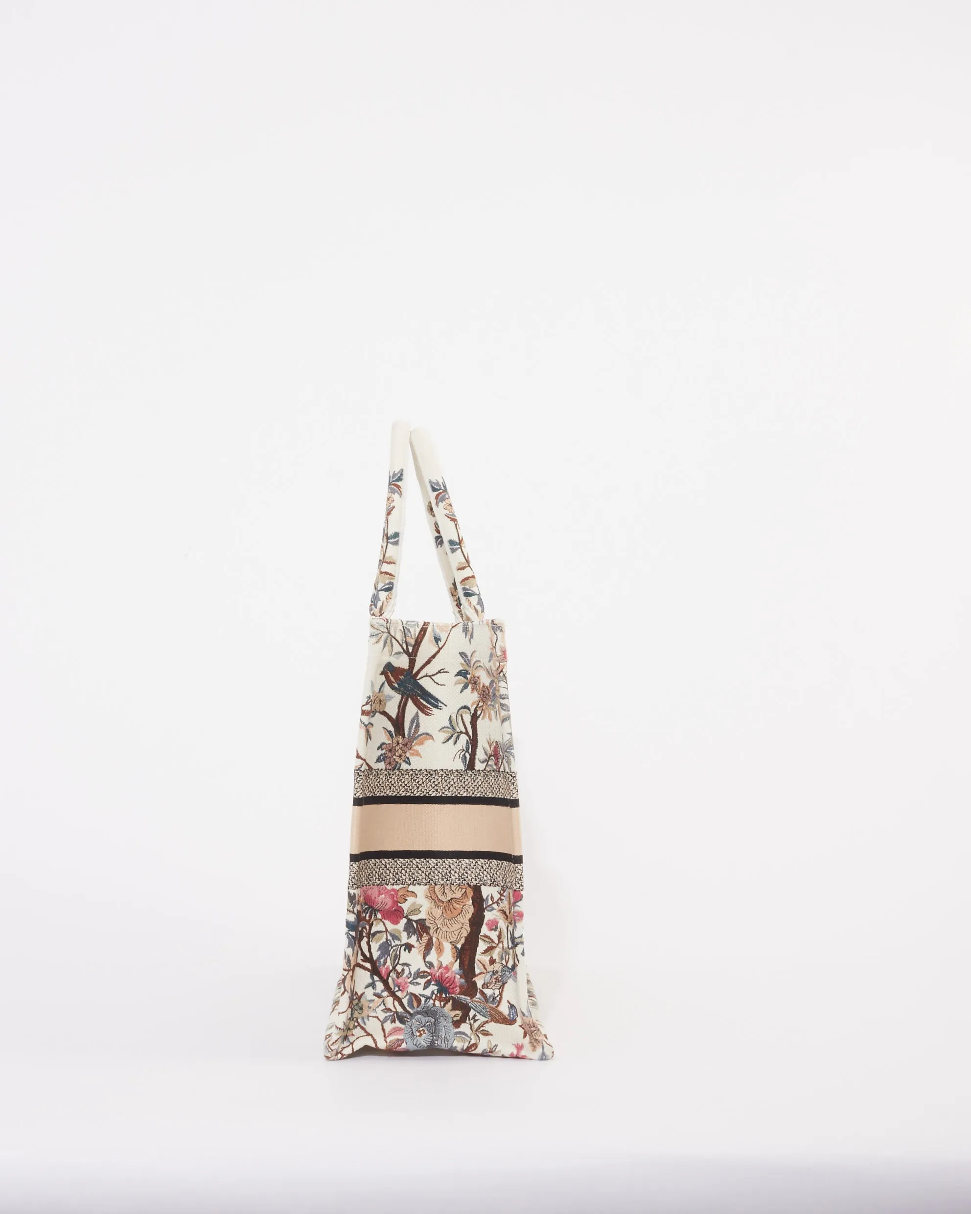 Dior White Canvas "Jardin D'Hiver" Large Book Tote