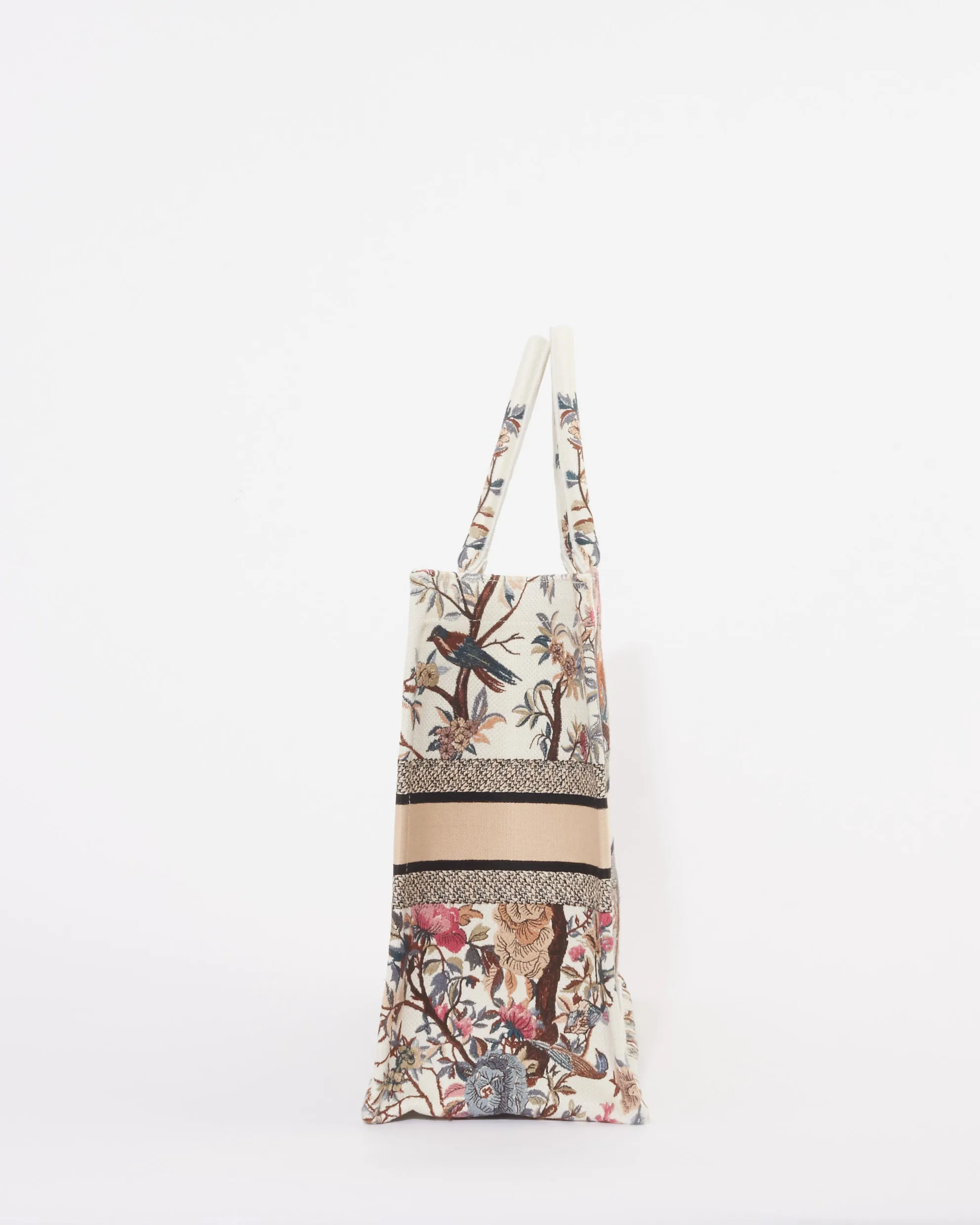 Dior White Canvas "Jardin D'Hiver" Large Book Tote