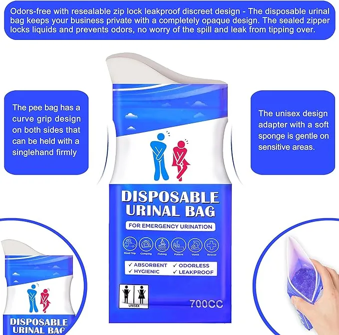 Disposable Urinal Bag 12 Pcs 700ML