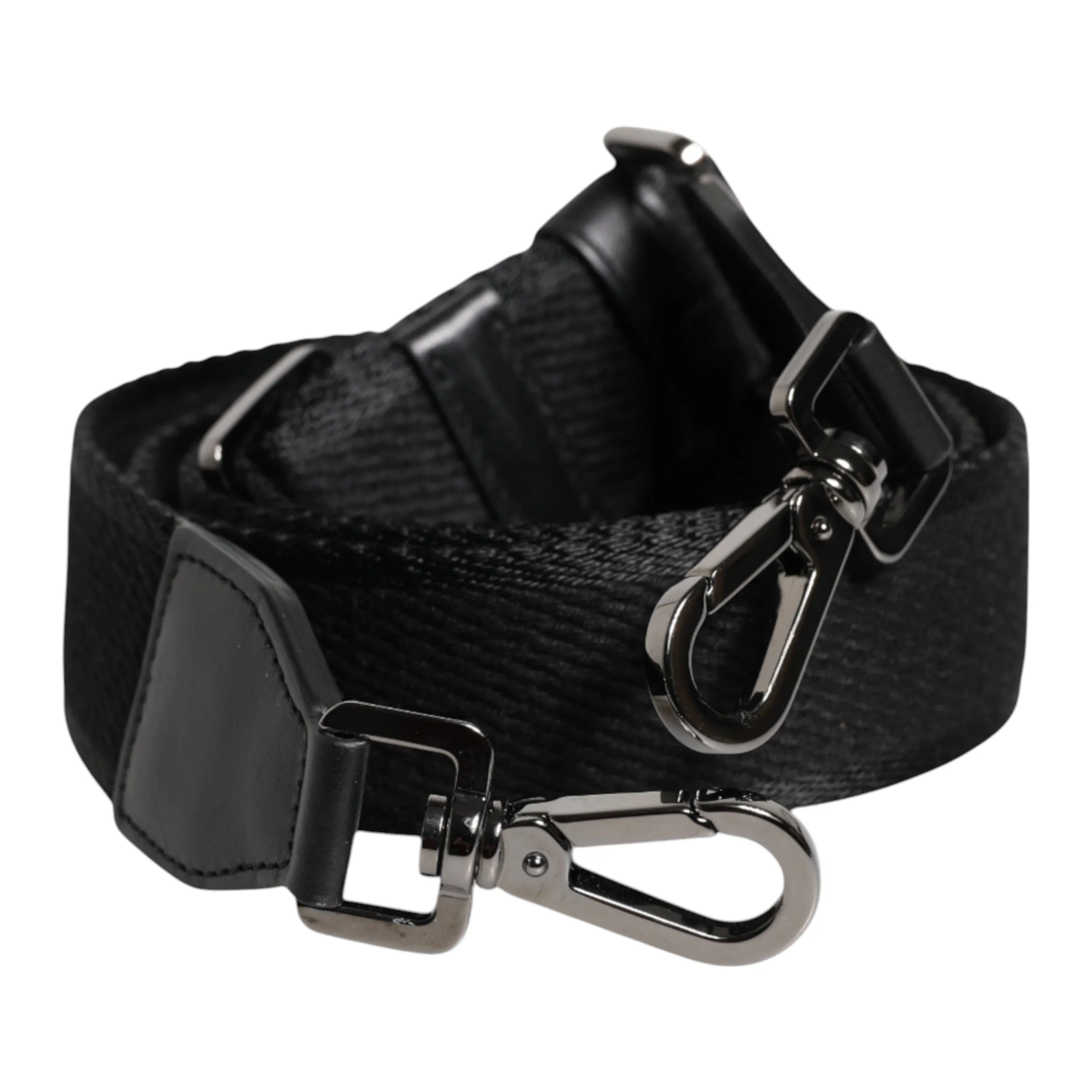 Dolce & Gabbana Black Solid Polyester Bag Handle Shoulder Strap