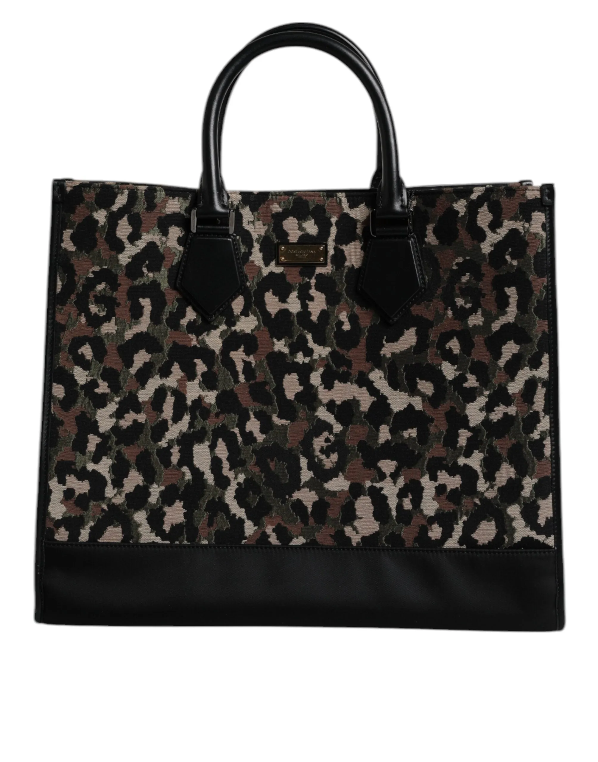Dolce & Gabbana Multicolor Leopard Shopping Tote Shoulder Bag