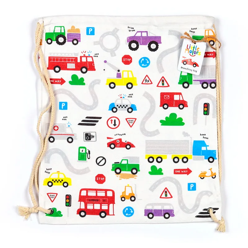 Drawstring Canvas Bag - Little Motors