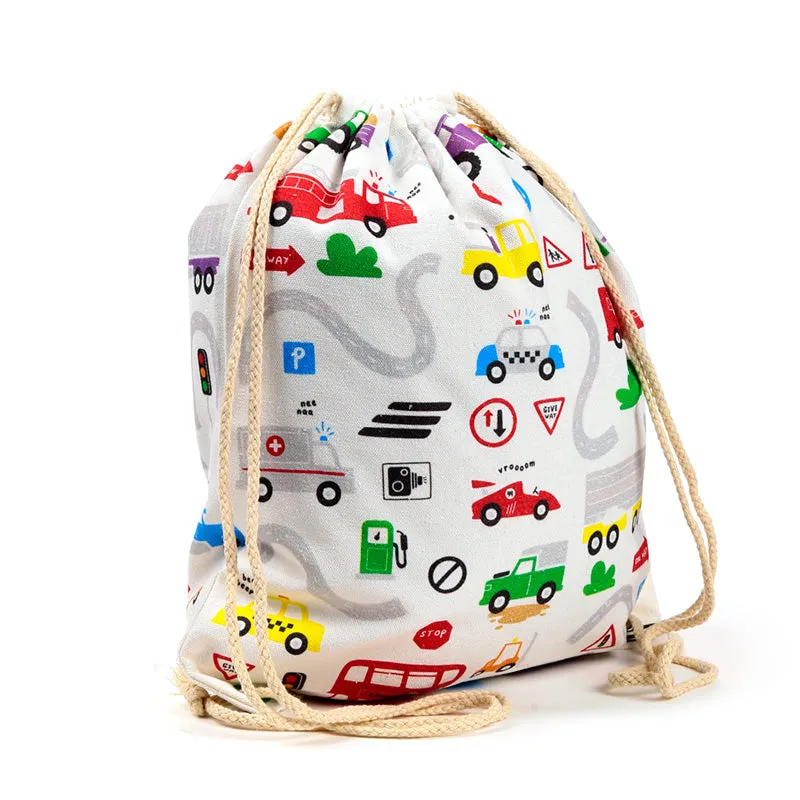 Drawstring Canvas Bag - Little Motors