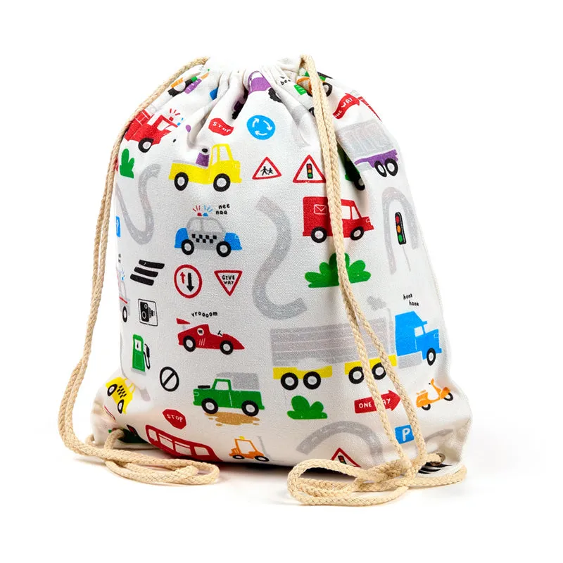 Drawstring Canvas Bag - Little Motors