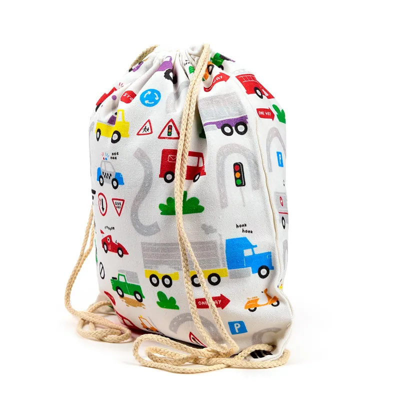 Drawstring Canvas Bag - Little Motors