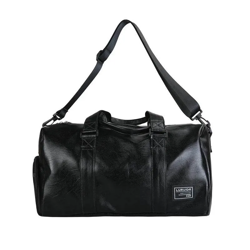 Dry And Wet Separation Leather Duffle Bag Shoulder Hand Bags Training Travel Duffel Unisex Fitness Luggage Bag With Shoes Packet