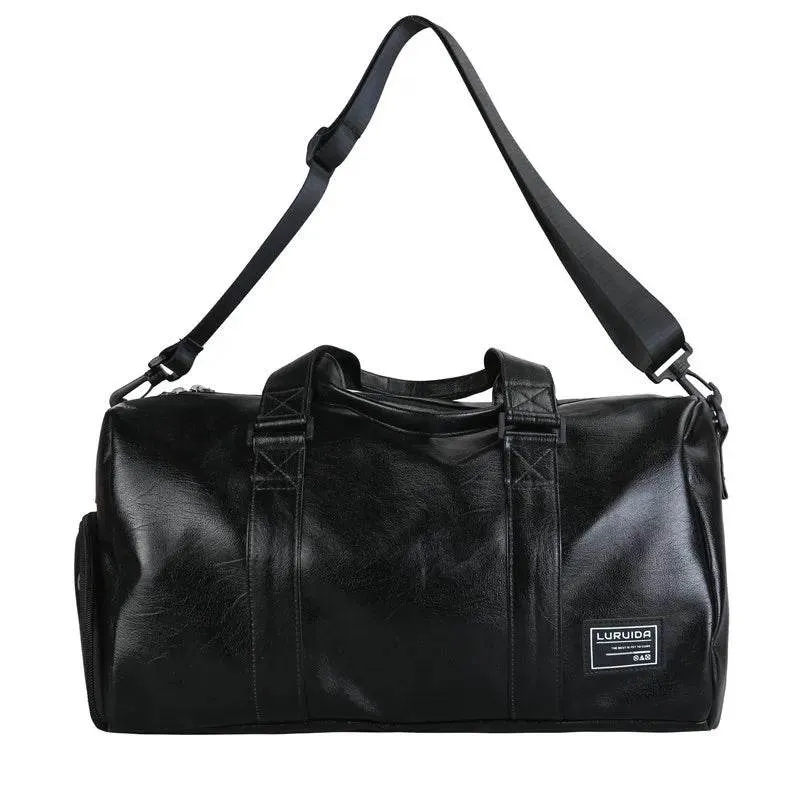 Dry And Wet Separation Leather Duffle Bag Shoulder Hand Bags Training Travel Duffel Unisex Fitness Luggage Bag With Shoes Packet
