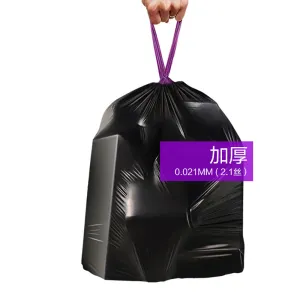 Eclean Automatic Closure Large Trash Bags Black 100x120cm - 18 Bags (2 Rolls)