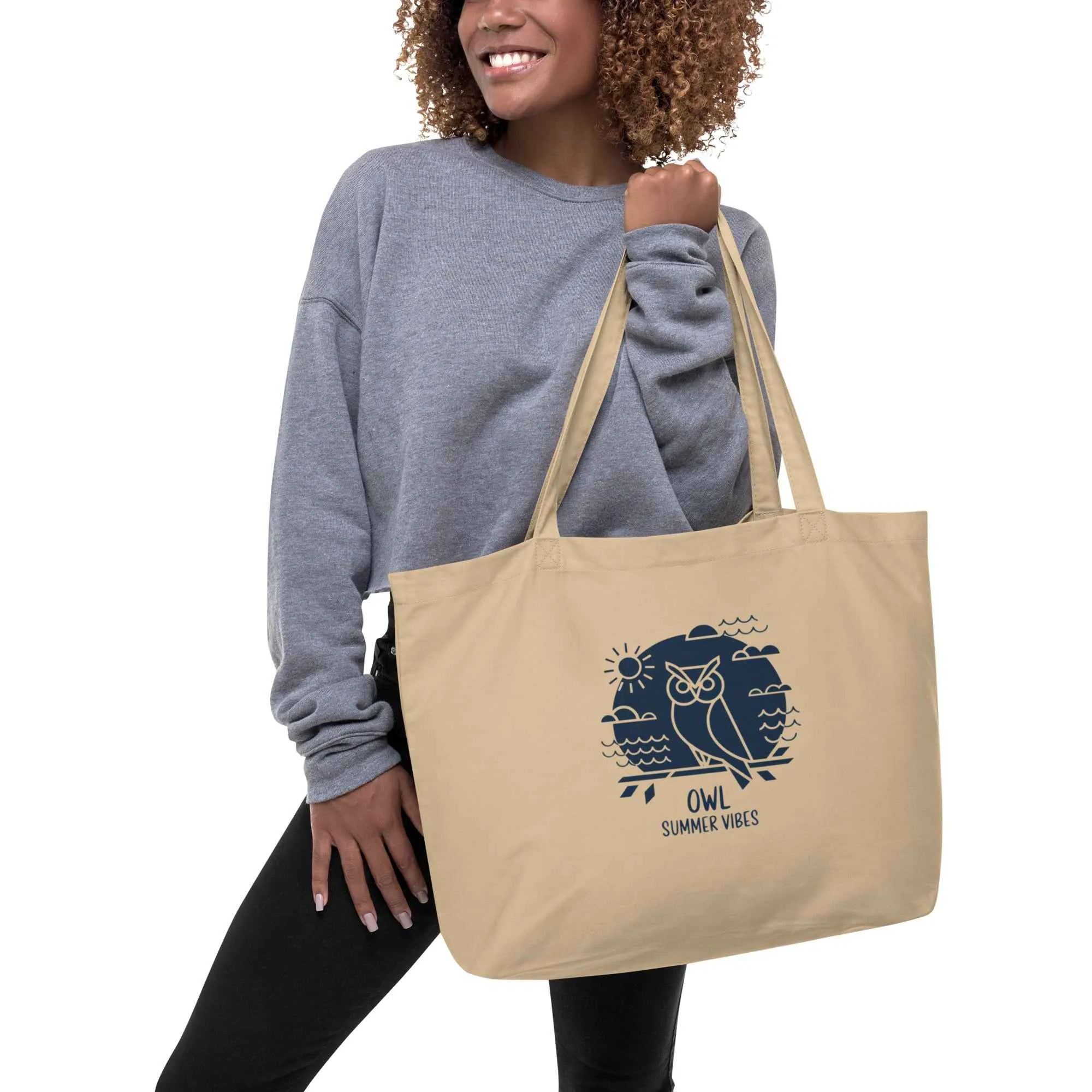 Eco-Friendly Owl Large Organic Tote Bags – Stylish & Spacious