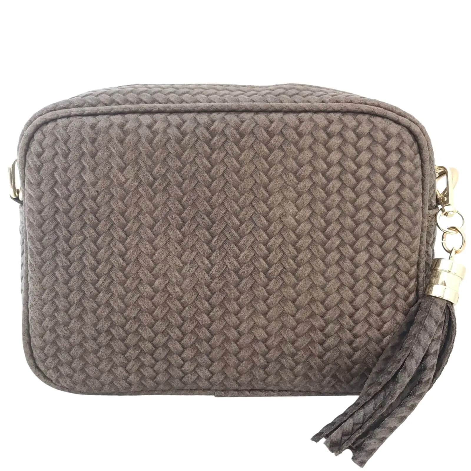 Elie Beaumont Taupe Leather Woven Bag