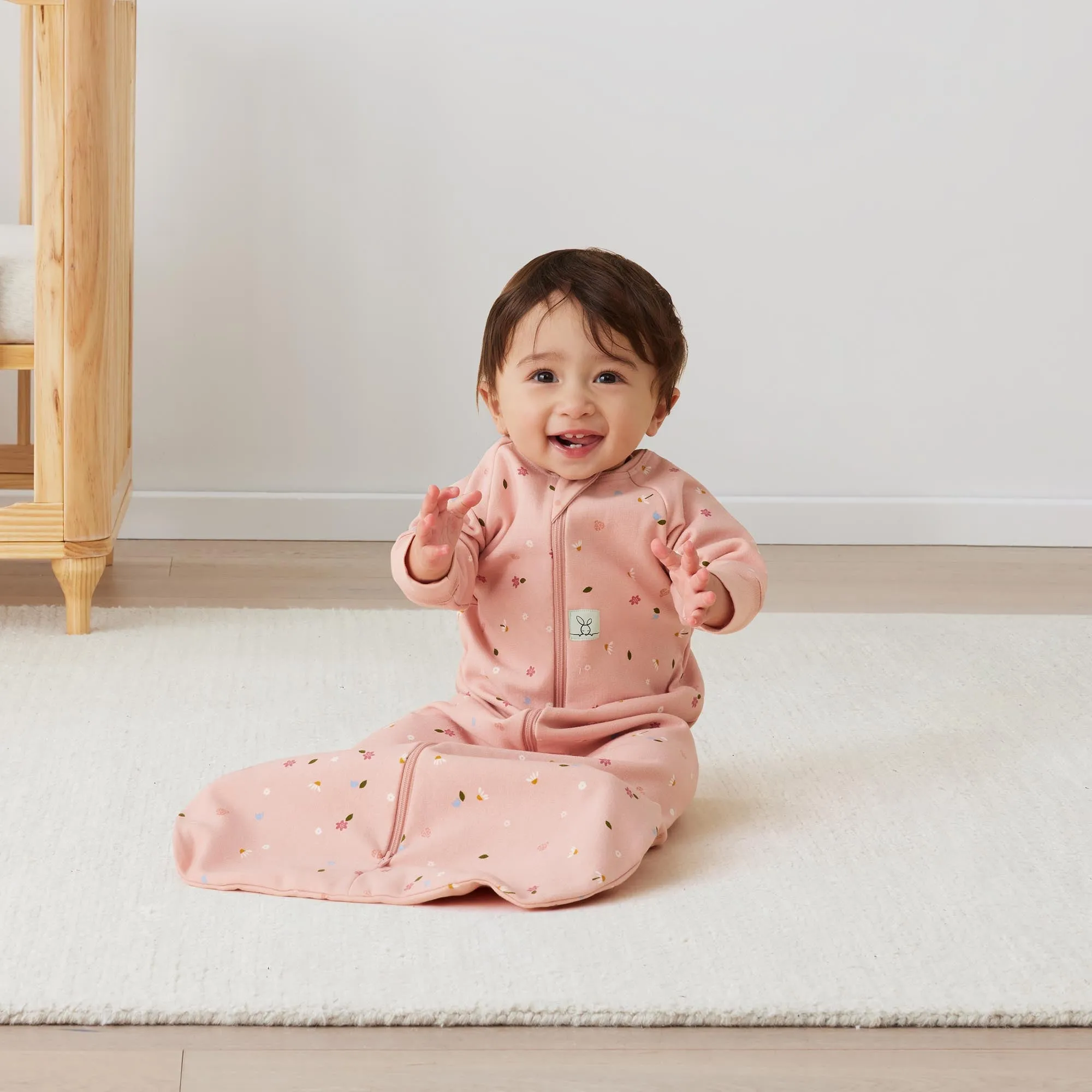 ergoPouch Jersey Sleeping Bag Long Sleeve TOG 1.0 - Daisies
