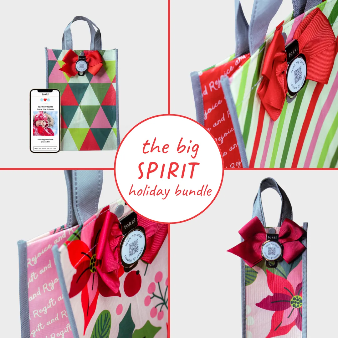 Everything Under the Tree - Spirit Collection | Reusable Gift Bag   QR Greeting Card Bundle | 15 Pieces