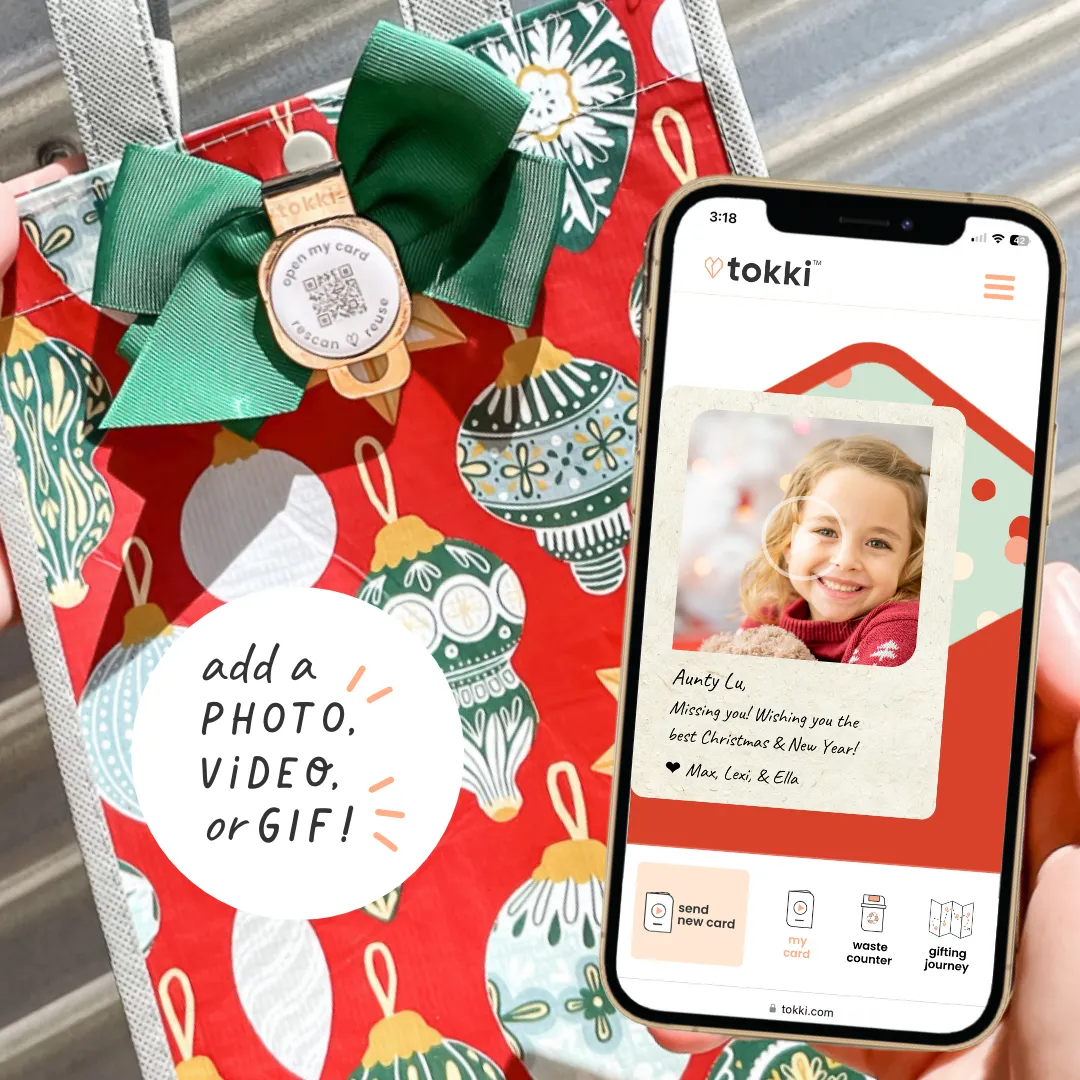 Everything Under the Tree - Spirit Collection | Reusable Gift Bag   QR Greeting Card Bundle | 15 Pieces
