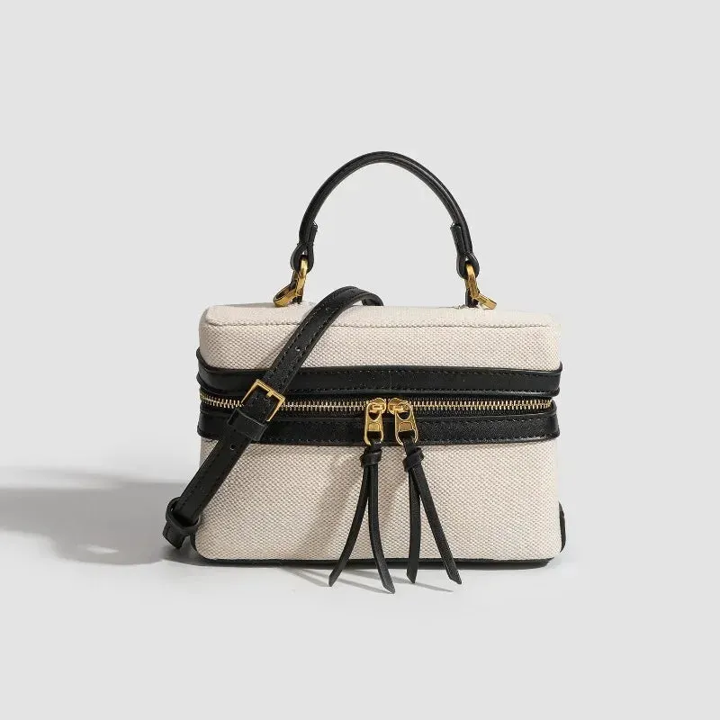 Fashion Box Canvas Shoulder Crossbody Bag