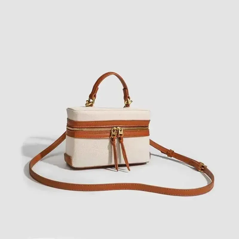 Fashion Box Canvas Shoulder Crossbody Bag