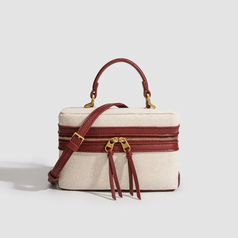 Fashion Box Canvas Shoulder Crossbody Bag