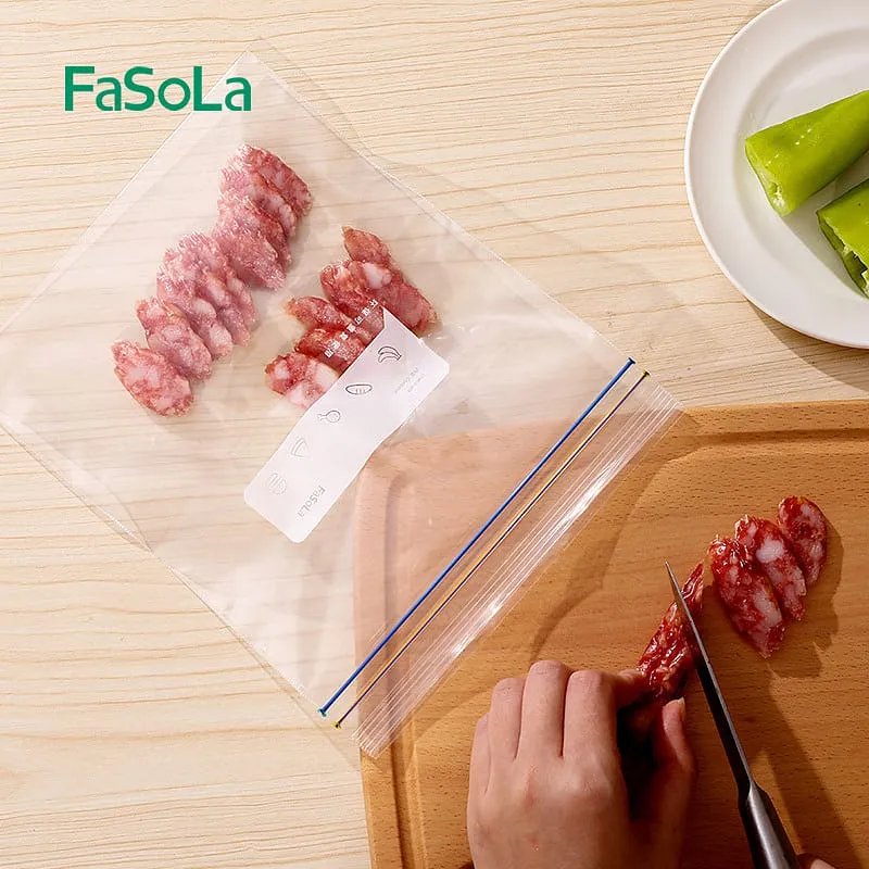 FaSoLa Double Zipper Storage Bags - Large, 27x28cm, 10 Pieces