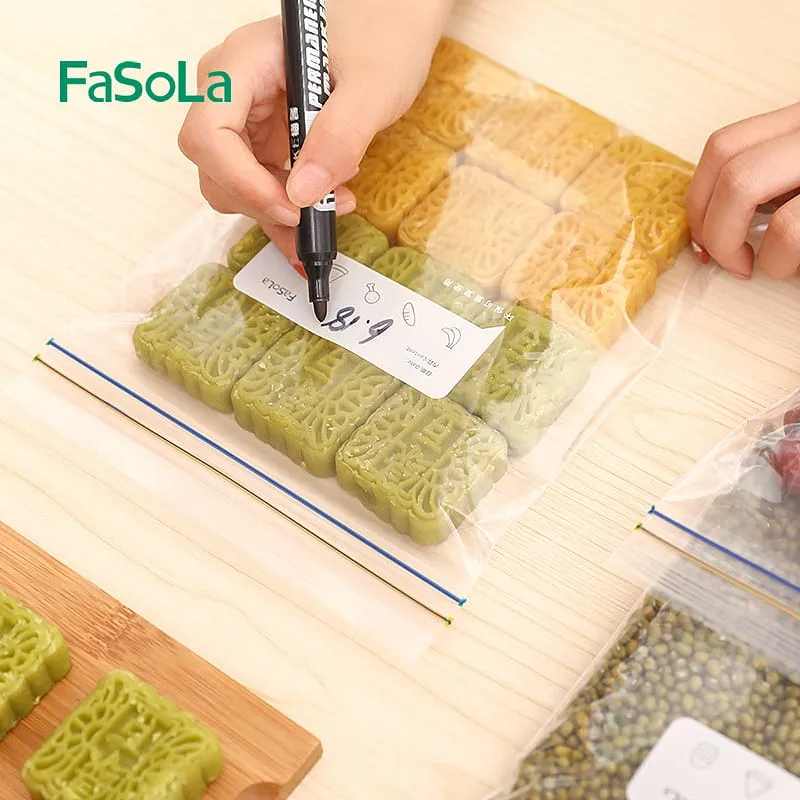 FaSoLa Double Zipper Storage Bags - Large, 27x28cm, 10 Pieces