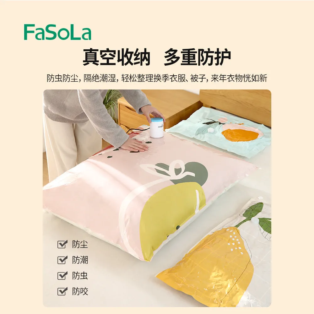 FaSoLa Fruit Print Vacuum Storage Bags - Pear Design, Medium, 60x80cm, 2 Pieces