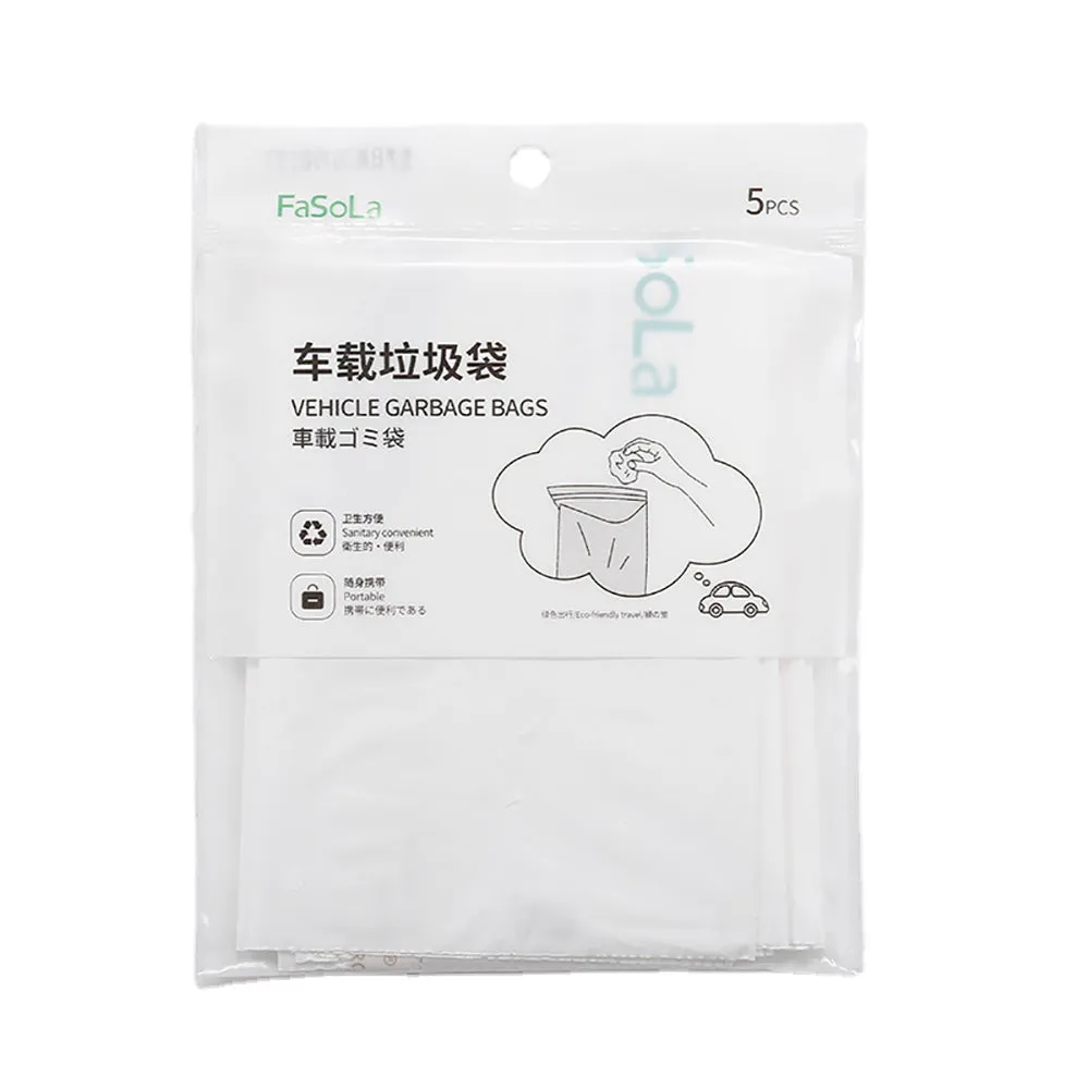 FaSoLa Vehicle Garbage Bags White - 5 Pieces
