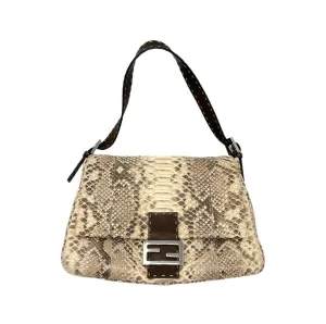 Fendi Beige Snakeskin Shoulder Bag