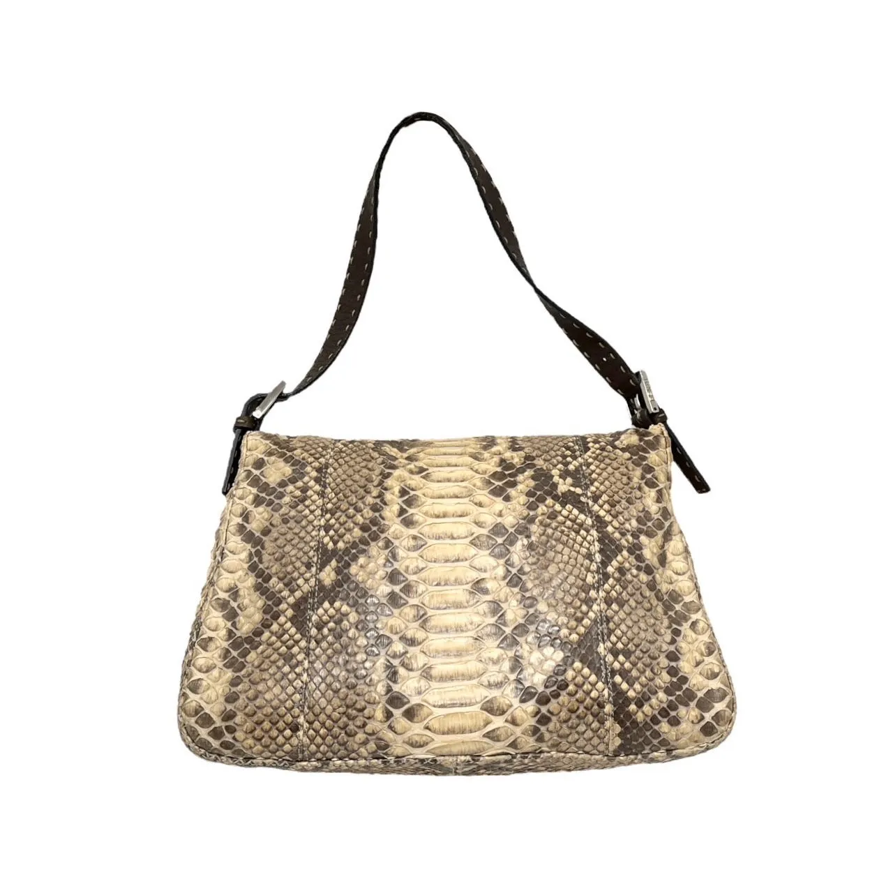 Fendi Beige Snakeskin Shoulder Bag