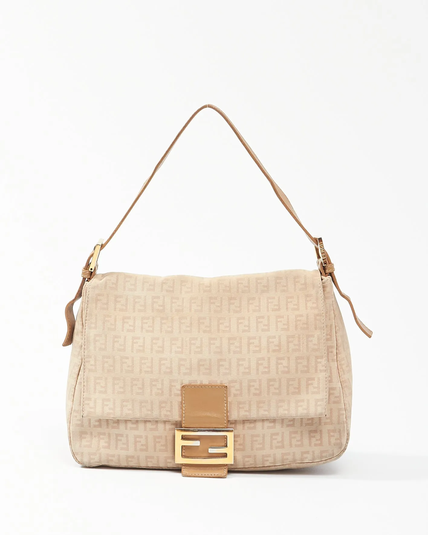 Fendi Beige Zucchino Small Mamma Forever Baguette