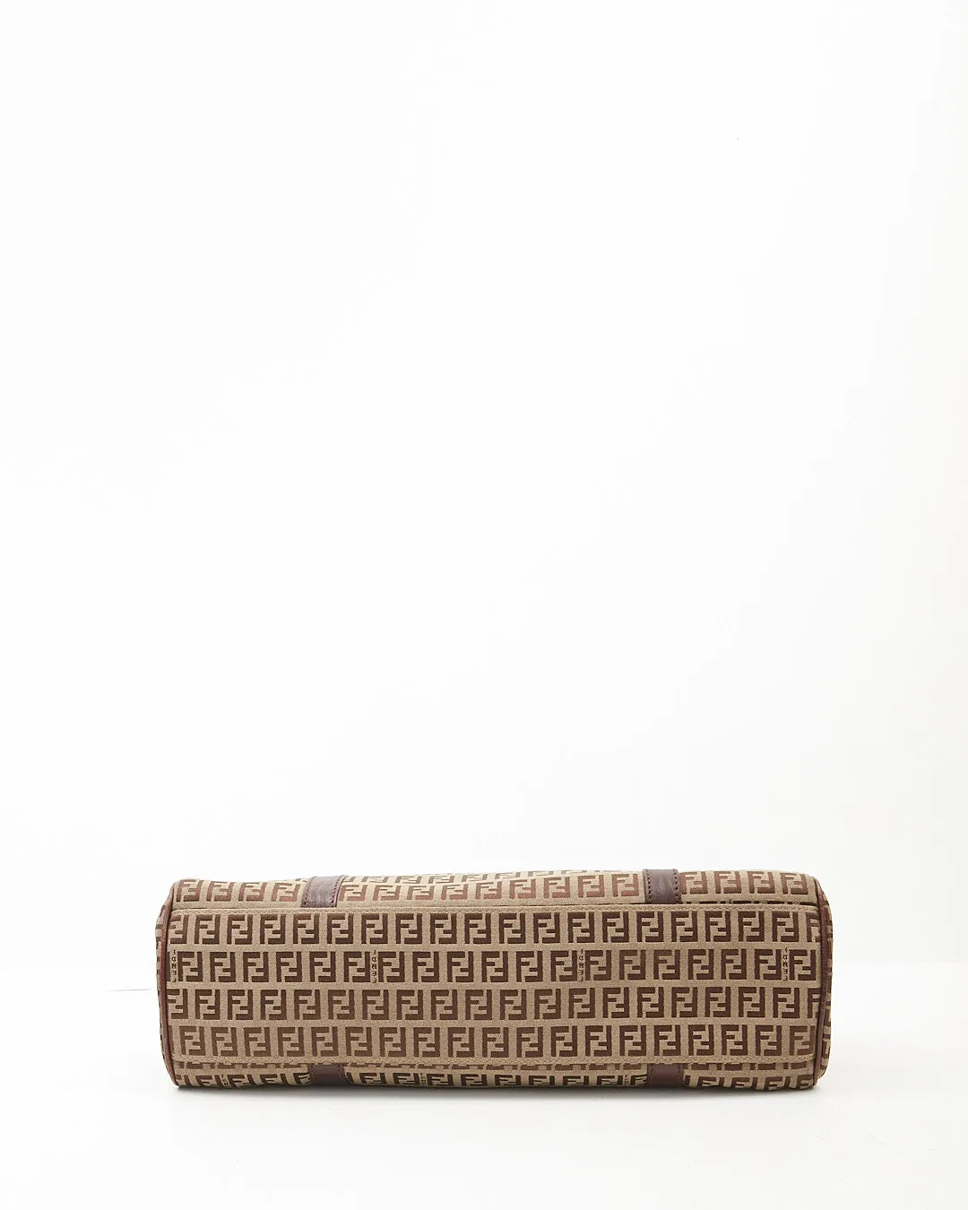 Fendi Brown Zucchino Canvas Shoulder Bag