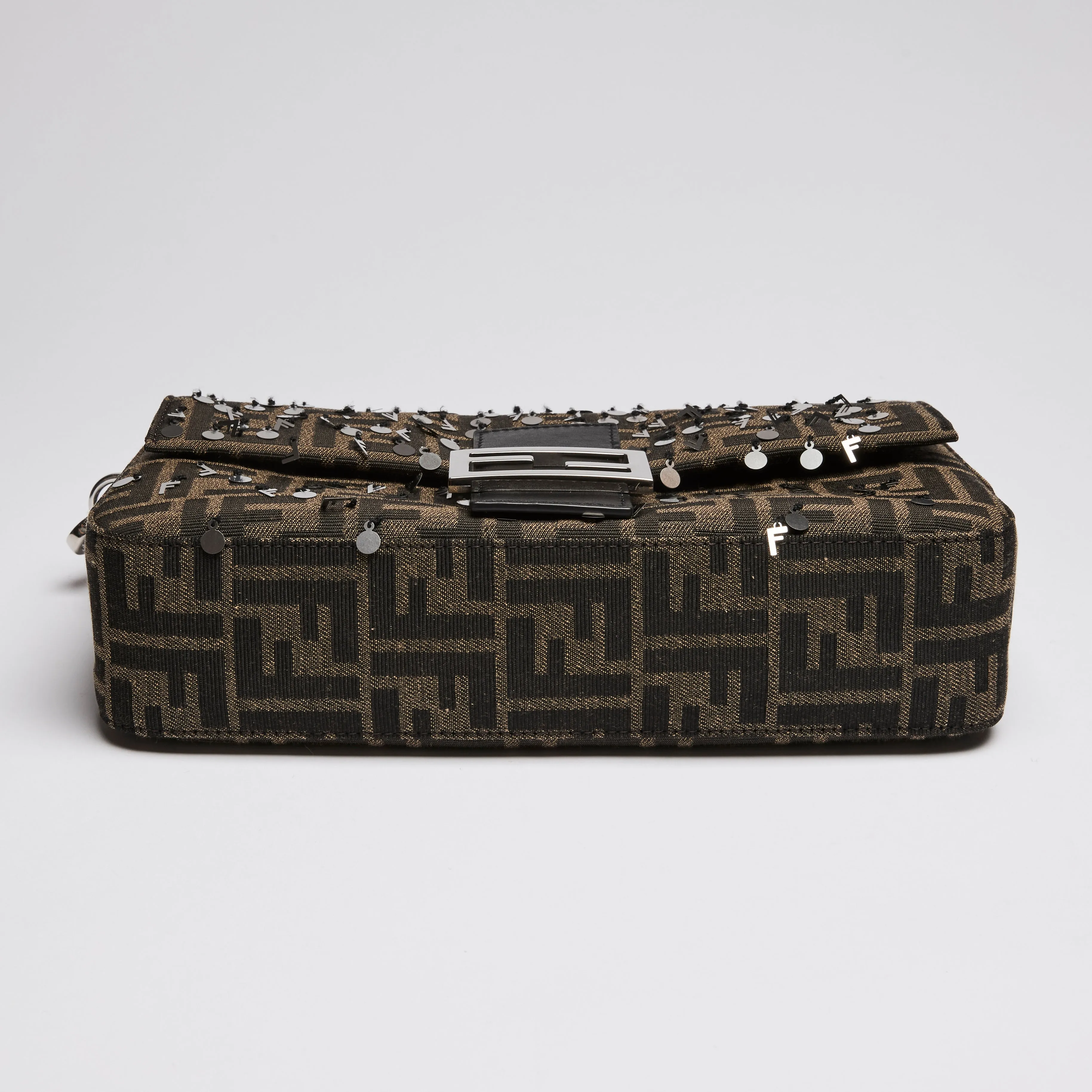 Fendi Monogram "Baguette" Bag with Sequins and Strap