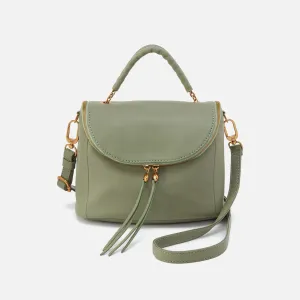 Fern Top Handle Satchel In Pebbled Leather - Watercress