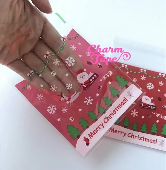 Festive Santa or Santa sleigh Gift Bags Cello Bags Self-adhesive Cookie bags - Favors Bags - Party bags 20/50/100 bags CB60 CB61