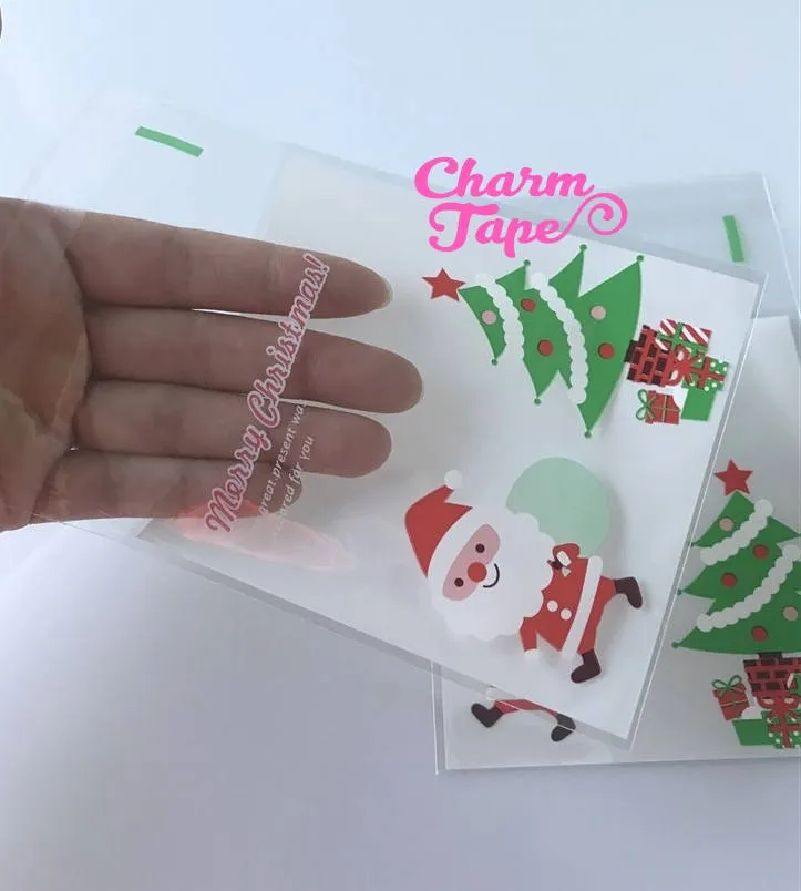 Festive Santa or Santa sleigh Gift Bags Cello Bags Self-adhesive Cookie bags - Favors Bags - Party bags 20/50/100 bags CB60 CB61