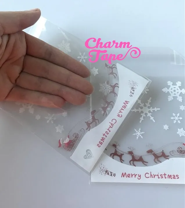 Festive Santa Sleigh Gift Bags Cello Self-adhesive Cookie bags - Favors Bags 20/50/100 bags CB50
