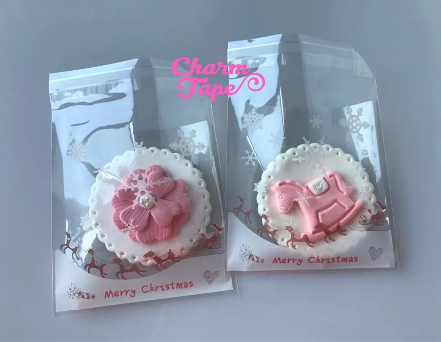 Festive Santa Sleigh Gift Bags Cello Self-adhesive Cookie bags - Favors Bags 20/50/100 bags CB50