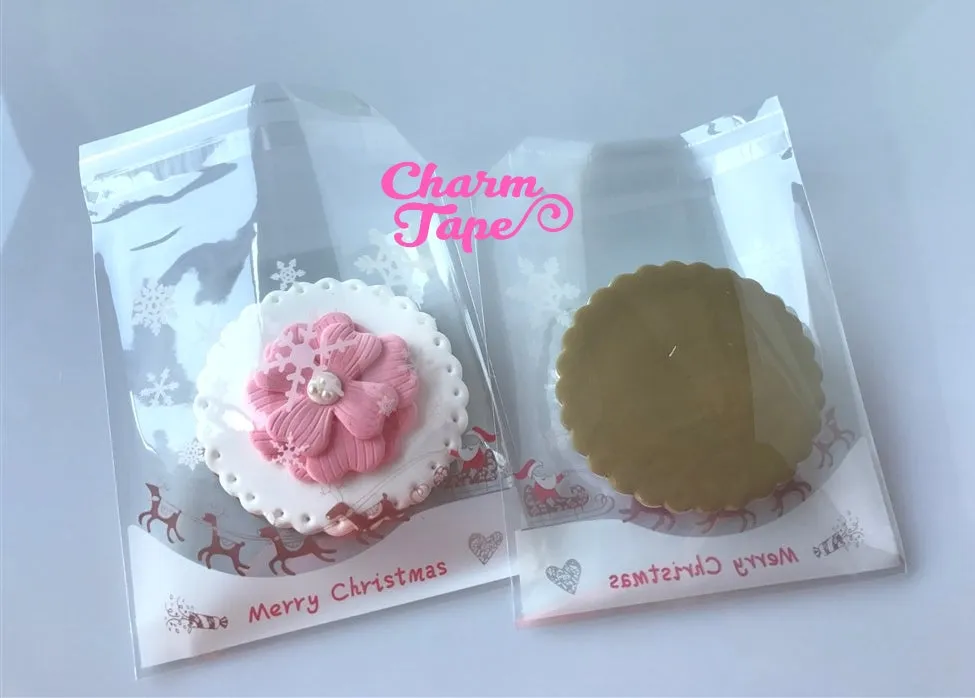 Festive Santa Sleigh Gift Bags Cello Self-adhesive Cookie bags - Favors Bags 20/50/100 bags CB50