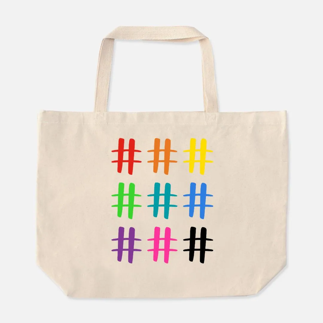 Fierce Hashtag Large Tote Bag