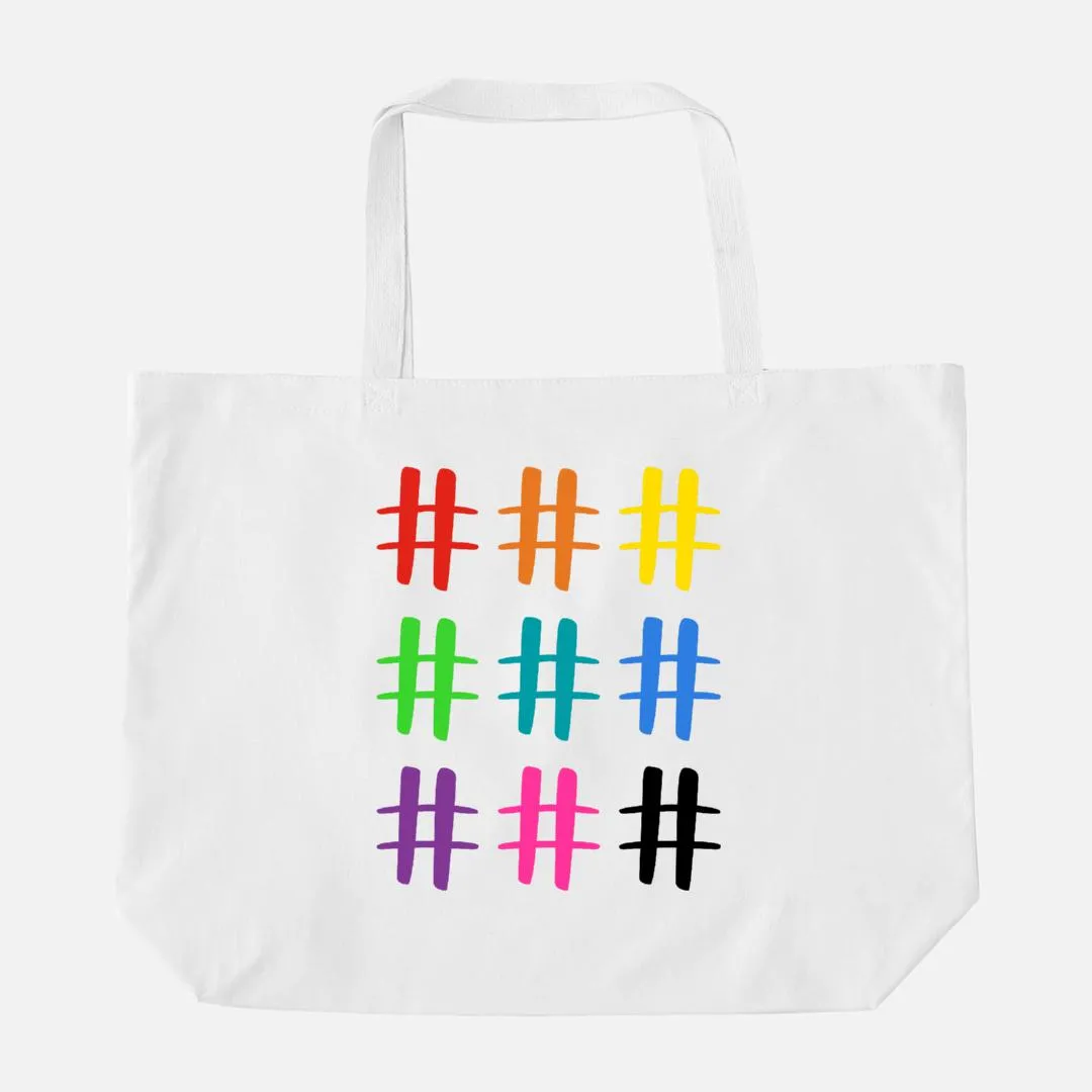 Fierce Hashtag Large Tote Bag
